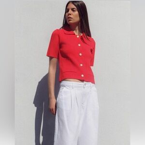 NWT Zara Red Women's Short Sleeve Top size Small